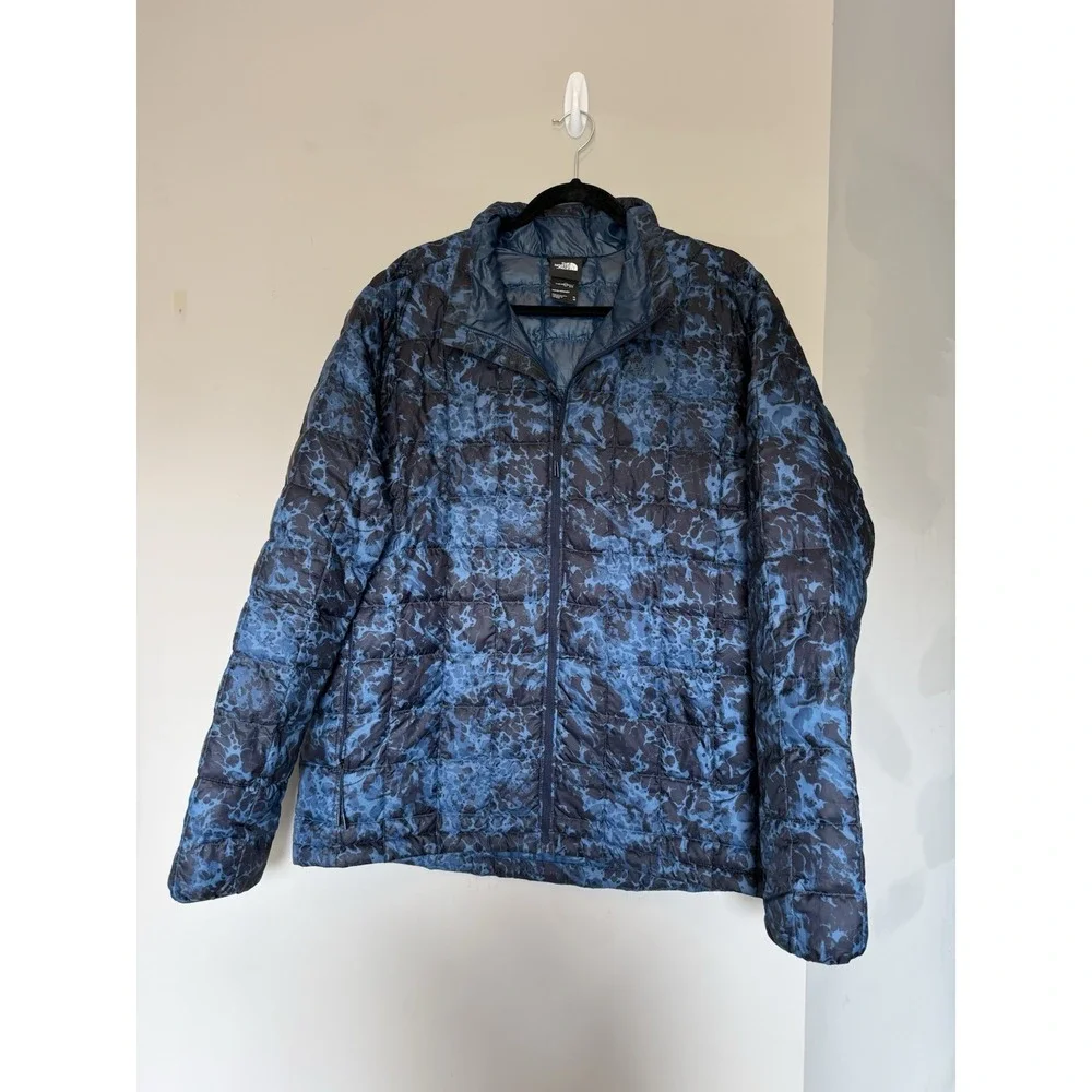 The North Face Mens Thermoball Puffer Jacket Large Blue Camo Men's XL